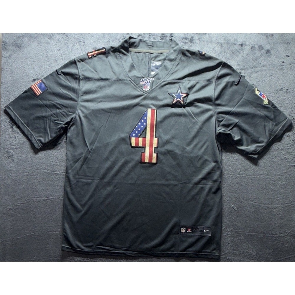 Nike Dallas Cowboys Salute To Service Jersey US Flag Design Dak Prescott. Sz XXL